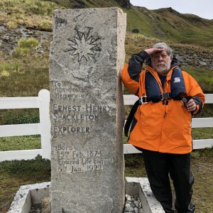 Woz-at-Arctic-Explorer-Shackletons-grave-on-South-Georgia-Island...Seabourne-Cruise